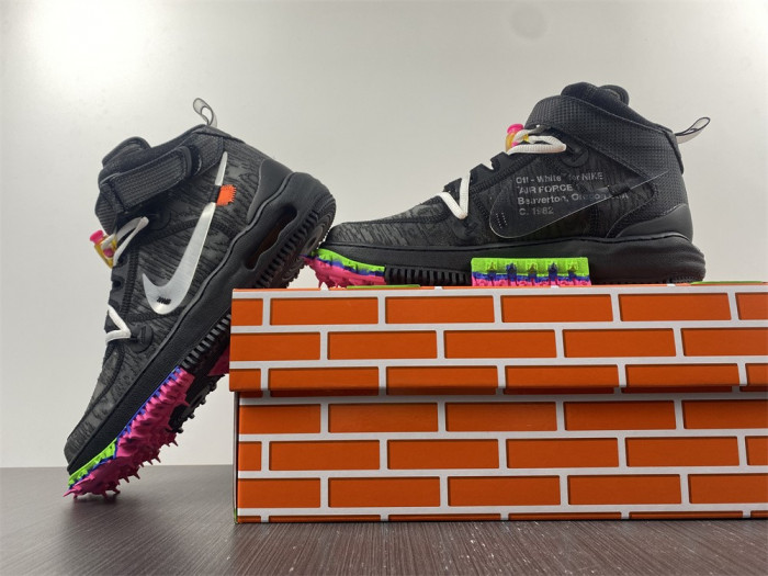 ow x nike air force 1 mid “black”  do6290-001