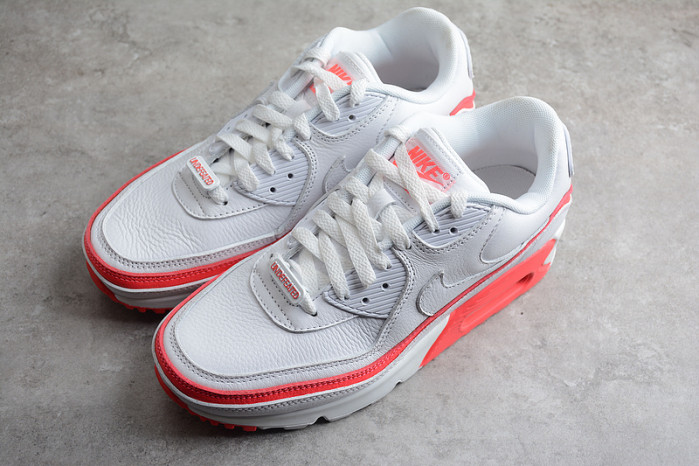 nike air max 90 undefeated white solar red   cj7197-103