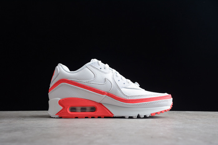 nike air max 90 undefeated white solar red   cj7197-103